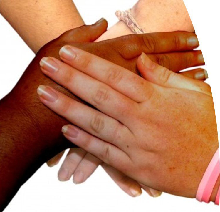 Close up of hands put on top of each other